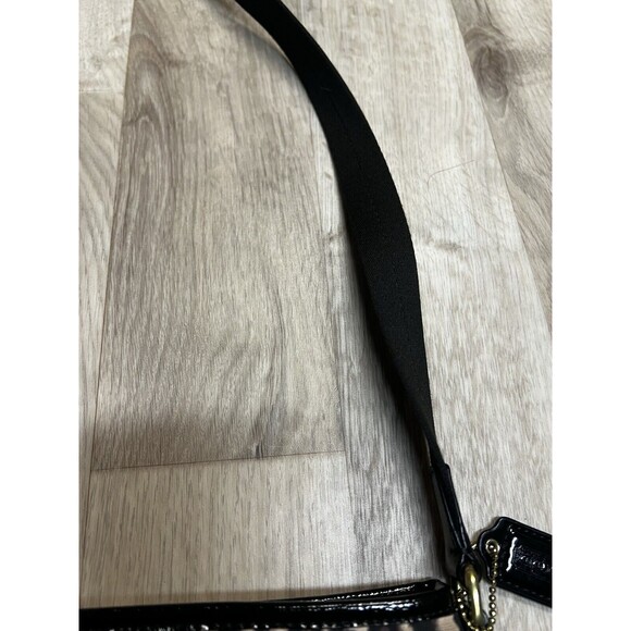 COACH OCELOT ANIMAL PRINT CANVAS Black & Beige W/Adjustable Crossbody Strap EUC - Picture 5 of 8